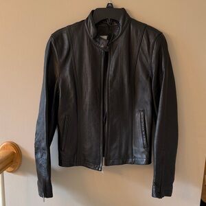 Wilsons Leather Women's Black Zip-Front Leather Jacket